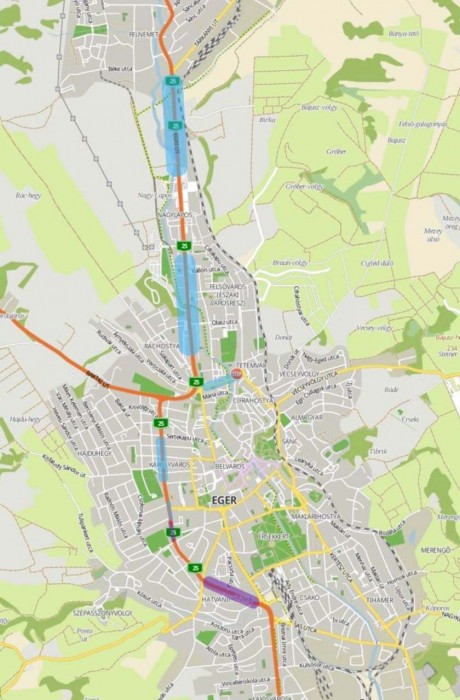 eger térkép útfelújítások