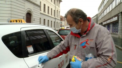 A taxisofőrök is felkészültek a járvány ellen