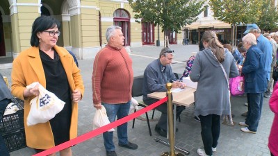 Két tonna almát osztottak szét a városban